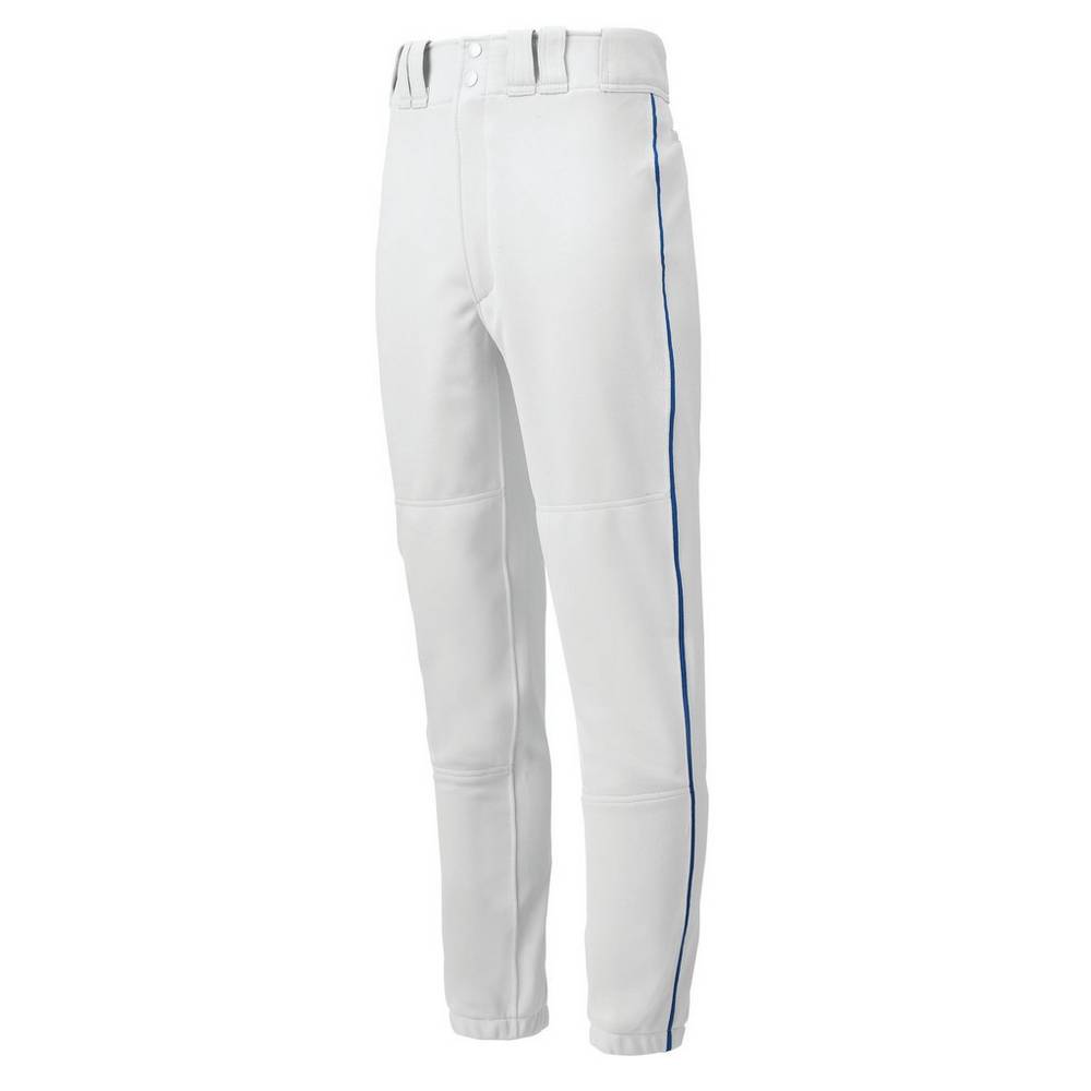 Mizuno Men's Premier Piped Baseball Pants White/Royal (350148-CPQ)